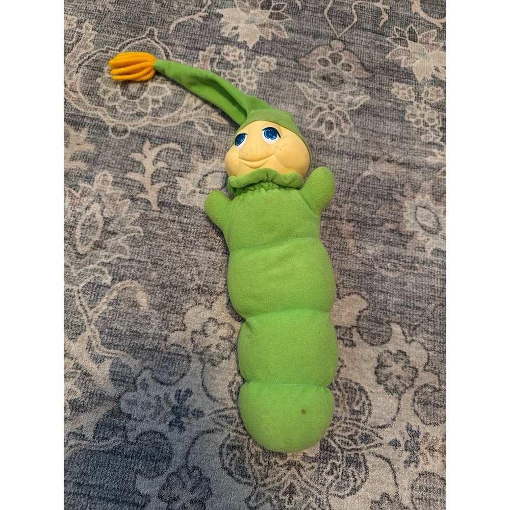 1982 Hasbro Preschool Green Gloworm Glow Worm Vintage Plush